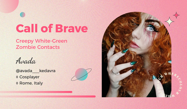 Call of Brave: Creepy White-Green Zombie Contacts
