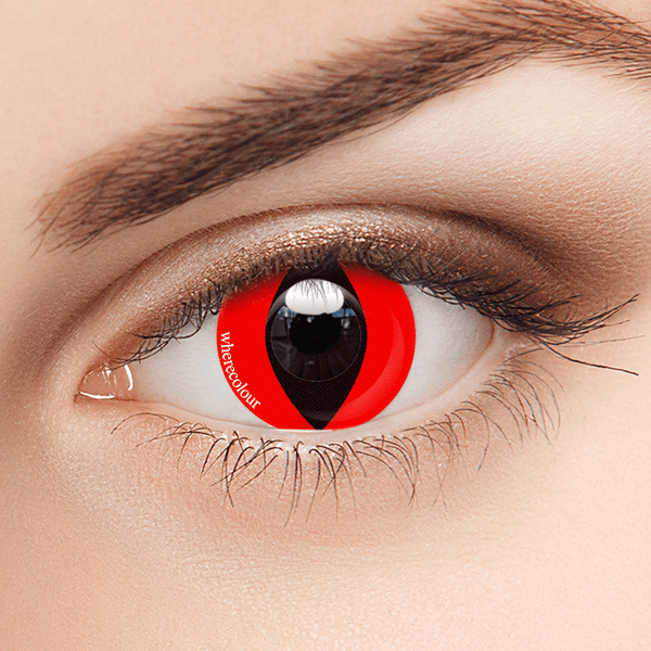 Special Red Colored Cat Eye Contacts