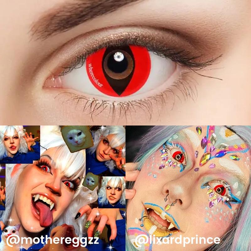 Special Red Colored Cat Eye Contacts