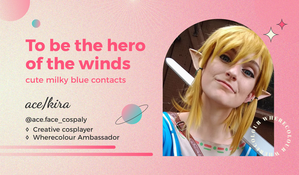 to be the hero of the winds: cute milky blue contacts