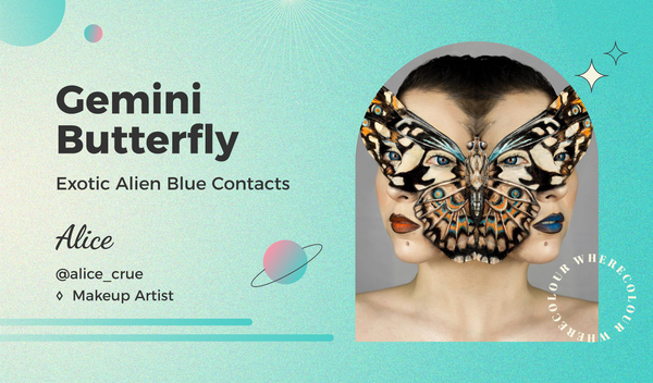 Gemini Butterfly: Exotic Alien Blue Contacts