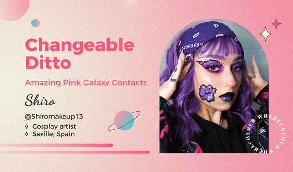 Changeable Ditto: Amazing Pink Galaxy Contacts