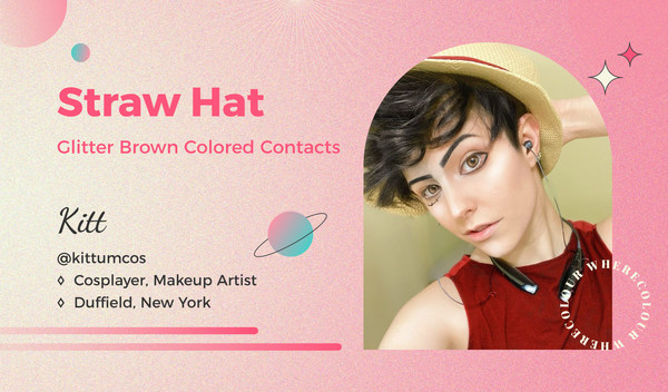 Straw Hat: Glitter Brown Colored Contacts
