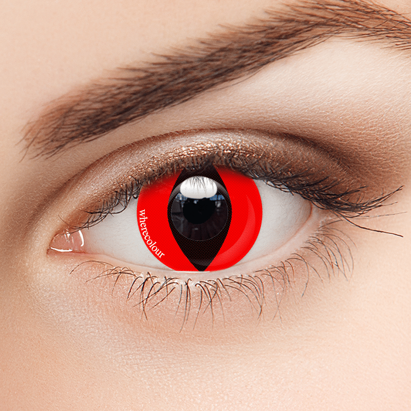 Special Red Colored Cat Eye Plano Contacts