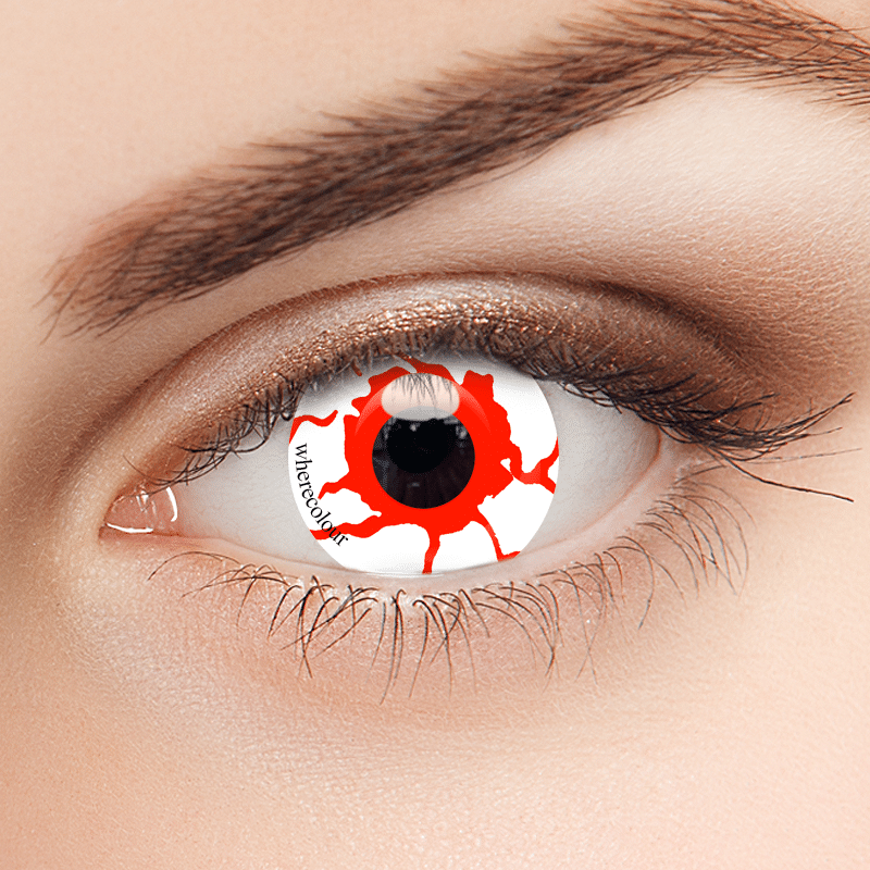 Zombie Blood Eye White Plano Contacts
