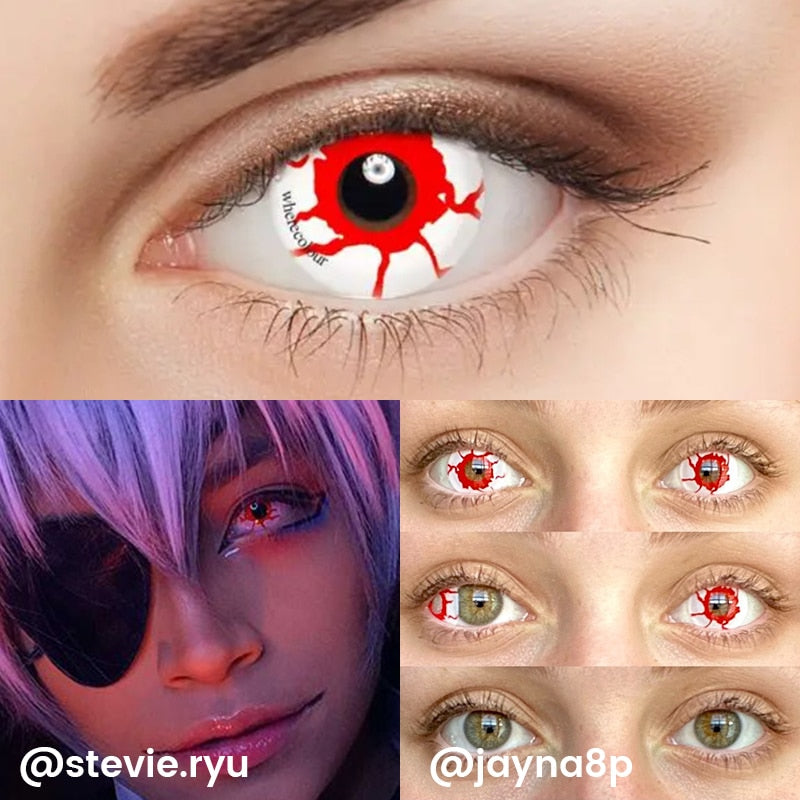 Zombie Blood Eye White Contacts