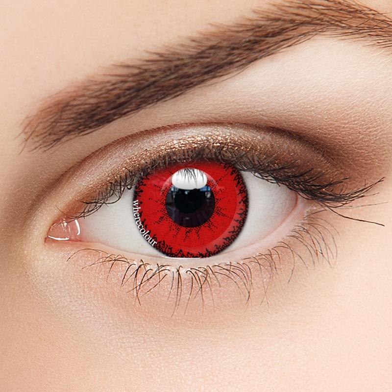 Moralsk uddannelse Gør livet som resultat Scary Demon Red Eyes Prescription Colored Contacts Lenses-Wherecolour